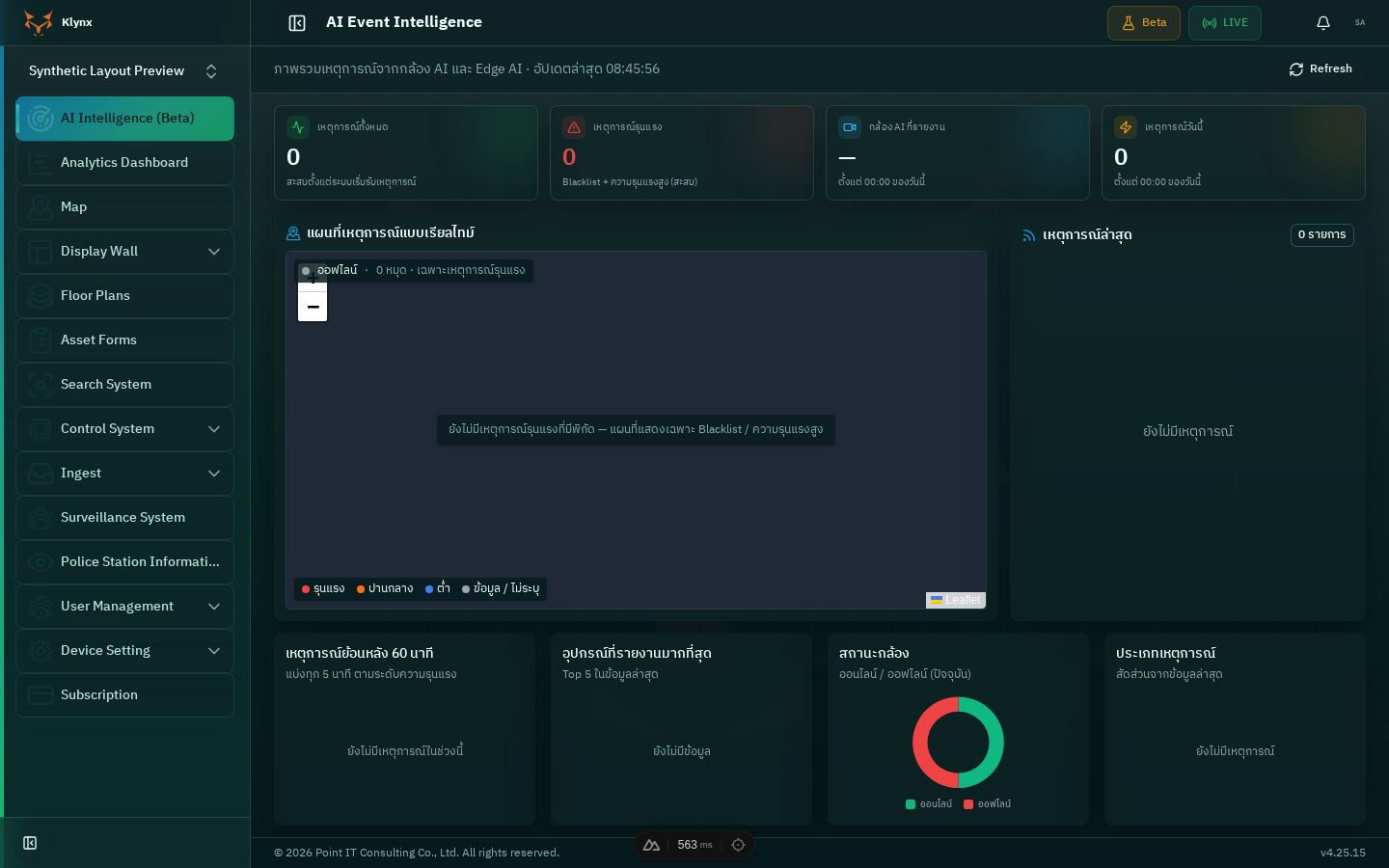 หน้าจอ intDash ของ Klynx