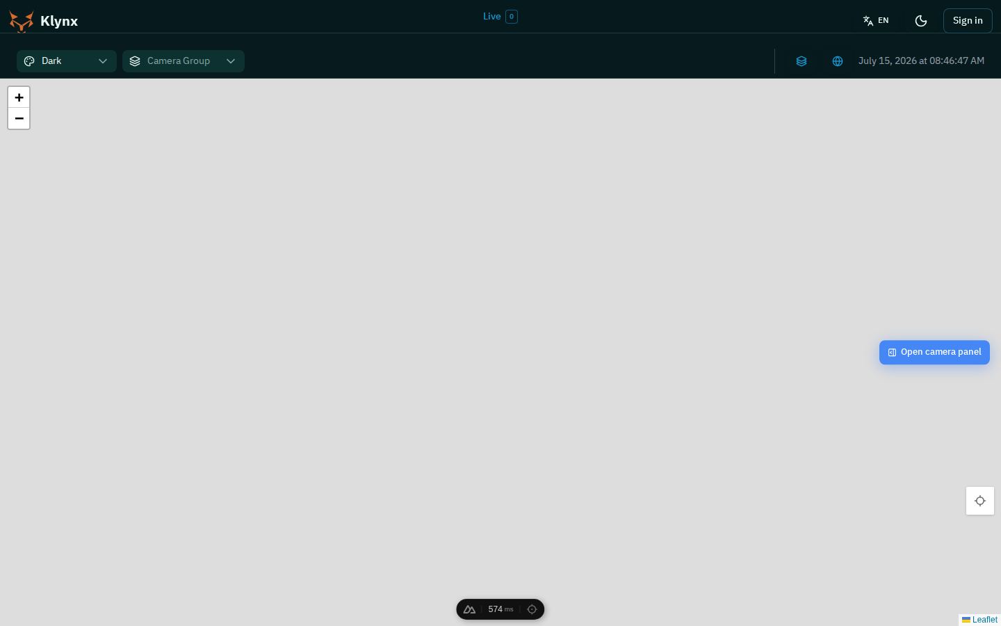 หน้าจอ live ของ Klynx