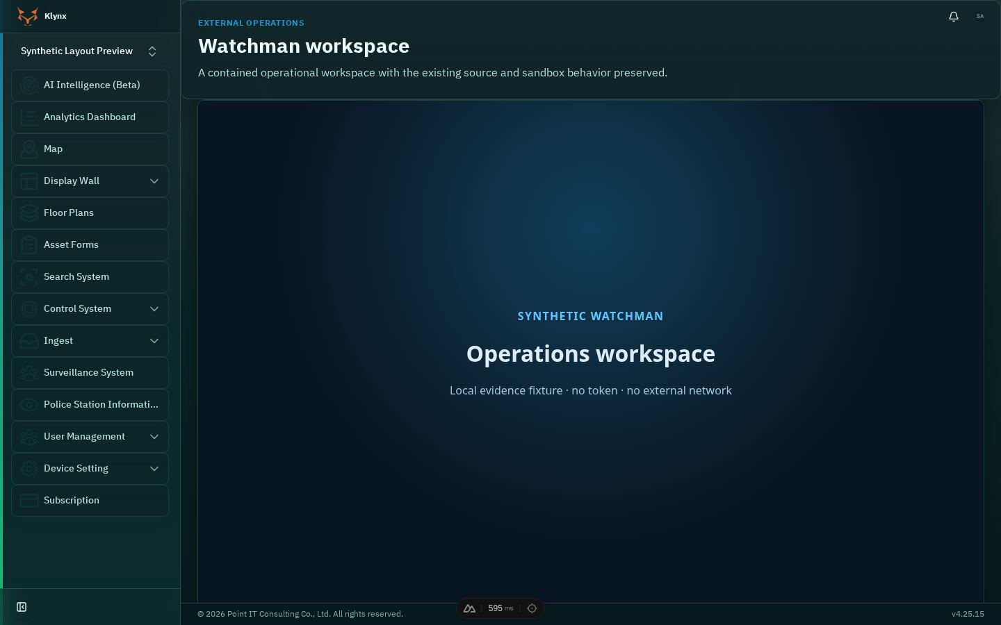 หน้าจอ watchman ของ Klynx